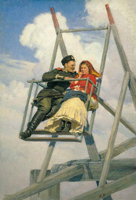 Nikolai Yaroshenko On swing china oil painting image